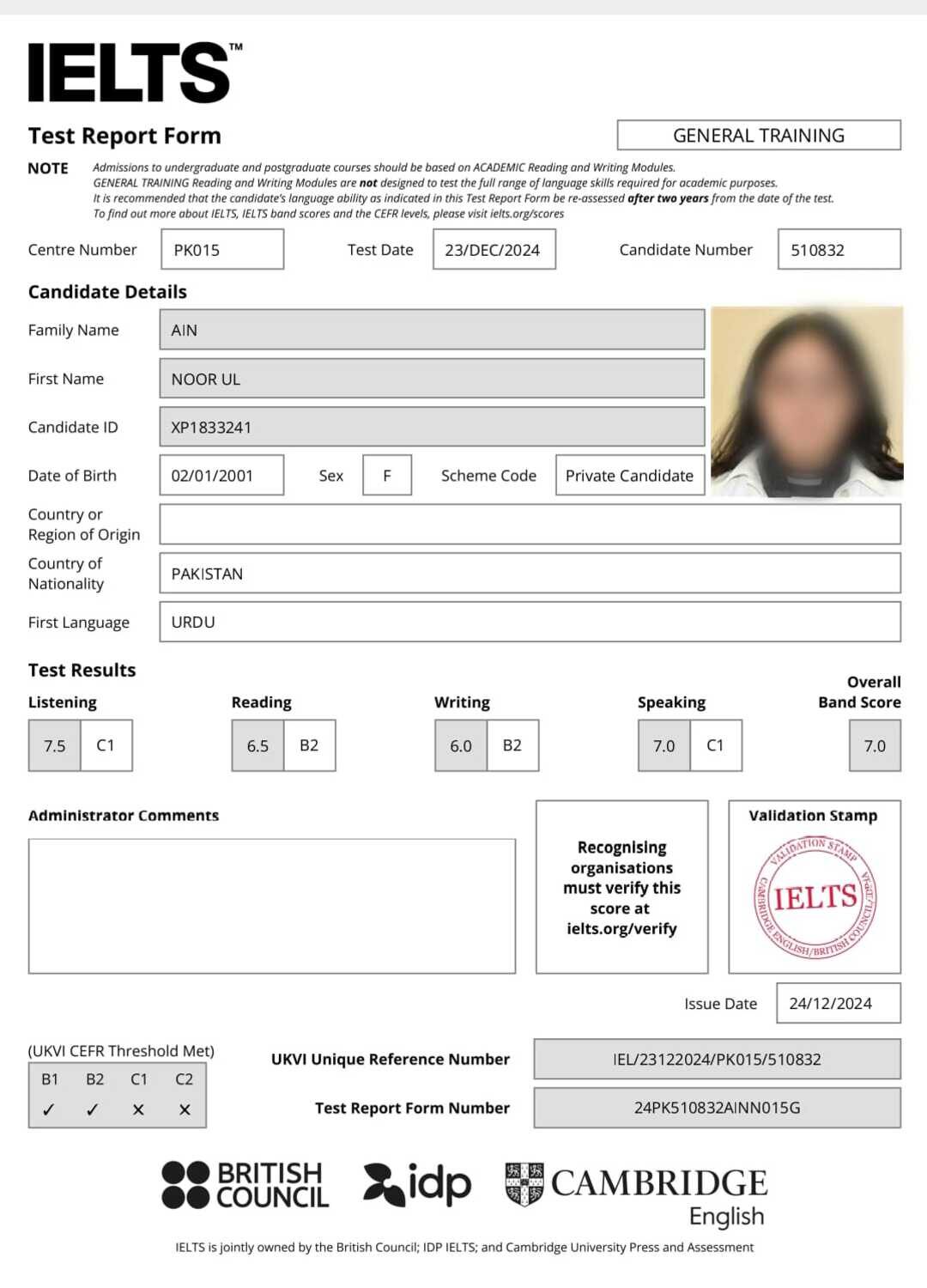 IELTS TRF